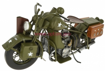 Оптом модель металлического военного мотоцикла HARLEY-DAVIDSON XA MILITARY 1942 год, масштаб 1:6, длина 38 см. 