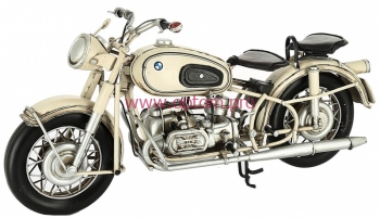 Оптом модель металлического мотоцикла BMW P591CB69 классика цвет белый, масштаб 1:6, длина 32 см. 