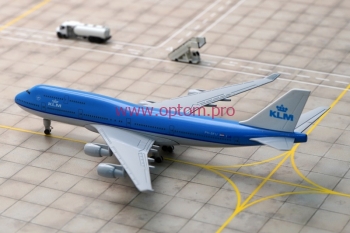 Модель самолёта Боинг 747 KLM, из металла, 20 см., шасси.