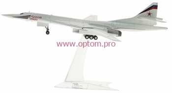 Модель металлического самолета Ту-160 (Белый лебедь) ВВС России, масштаб 1:200. С изменяющимся направлением крыла.